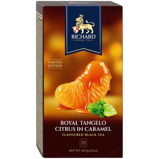 Чай Richard limited edition Royal TANGELO CITRUS IN CARAMEL чёрный ароматизированный 25 саше × 1.7 г