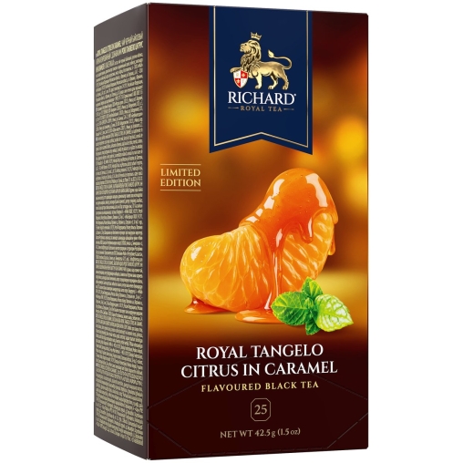 Чай Richard limited edition Royal TANGELO CITRUS IN CARAMEL чёрный ароматизированный 25 саше × 1.7 г