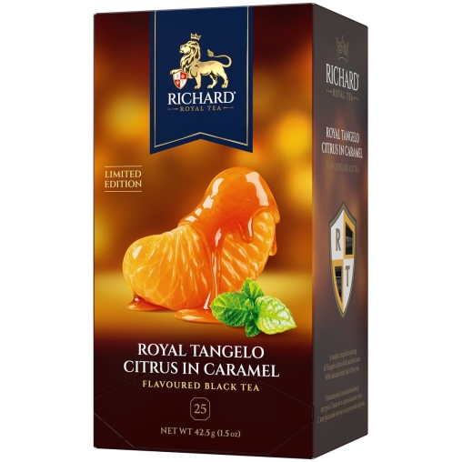 Чай Richard limited edition Royal TANGELO CITRUS IN CARAMEL чёрный ароматизированный 25 саше × 1.7 г
