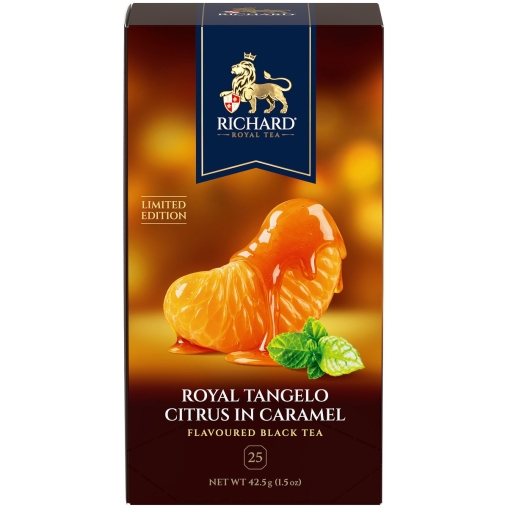 Чай Richard limited edition Royal TANGELO CITRUS IN CARAMEL чёрный ароматизированный 25 саше × 1.7 г