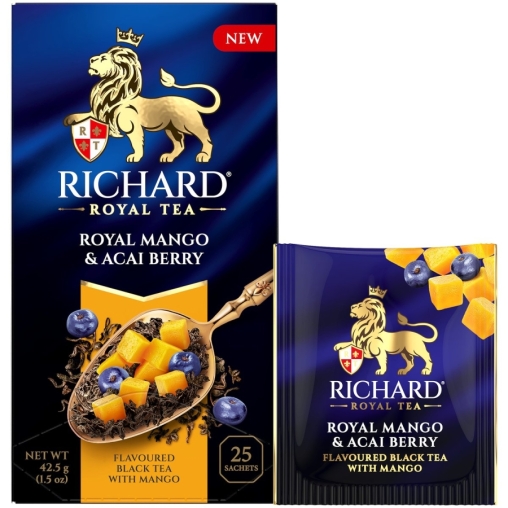 Чай Richard Royal Mango & Acai berry чёрный аромат. 25 саше × 1.7 г
