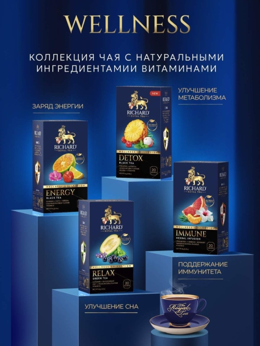 Чай Richard DETOX черный аромат. 20 саше × 1.7 г