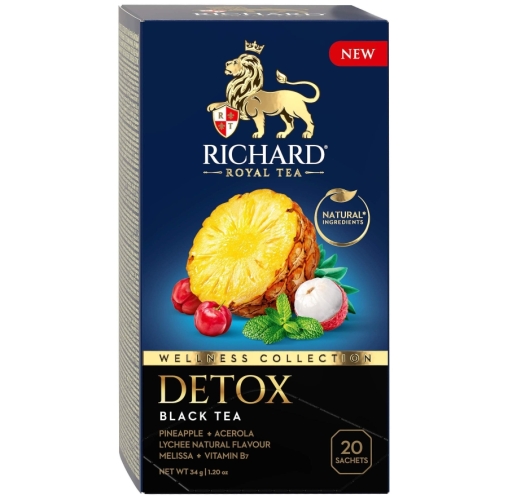 Чай Richard DETOX черный аромат. 20 саше × 1.7 г