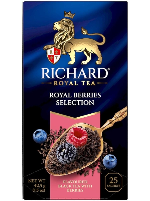 Чай Richard Royal BERRIES SELECTION чёрный ароматизированный 25 саше × 1.7 г Чай Richard Royal BERRIES SELECTION чёрный ароматизированный 25 саше × 1.7 г