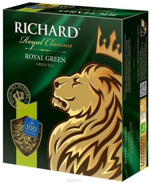 Чай зеленый Richard Royal Green 100 пак. × 2г
