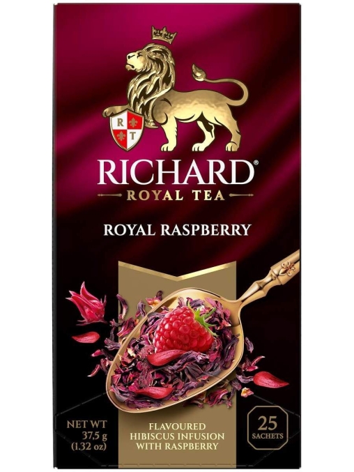Чай Richard Royal Raspberry МАЛИНА цветочный ароматизированный 25 саше × 1.5 г