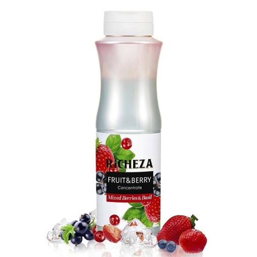 Концентрат RiCHEZA Ягодный микс с Базиликом Mixed BERRIES BASIL 1000 г