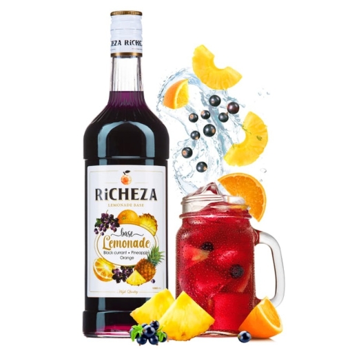 Основа для напитков RiCHEZA Черная смородина Ананас Апельсин стекло 1000 мл