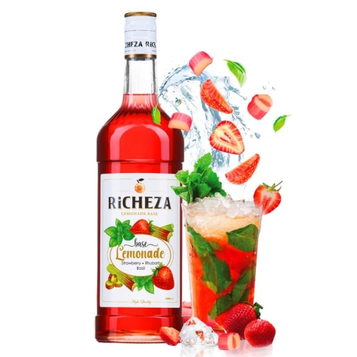 Основа для напитков RiCHEZA Клубника Ревень Базилик стекло 1000 мл