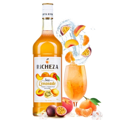 Основа для напитков RiCHEZA Персик Маракуйя Мандарин стекло 1000 мл