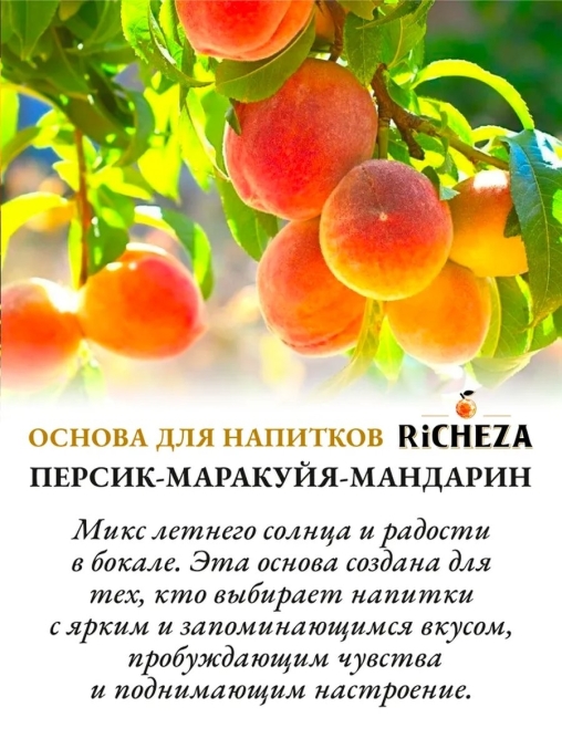 Основа для напитков RiCHEZA Персик Маракуйя Мандарин стекло 1000 мл
