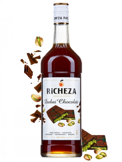 Сироп RiCHEZA Dubai chocolate Дубайский Шоколад стекло 1000 мл