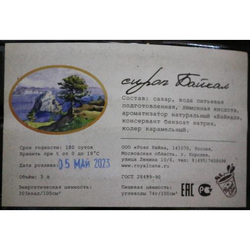 Концентрат для лимонадов Royal Cane Байкал 5 л ПЭТ