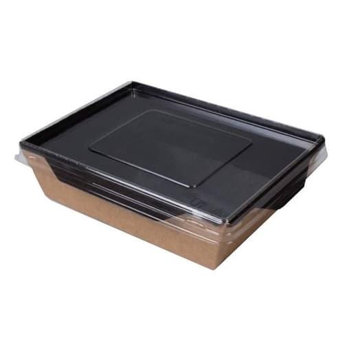 Салатник Geobox500 Black Series с прозр. крышкой 500 мл 165×115×45 мм