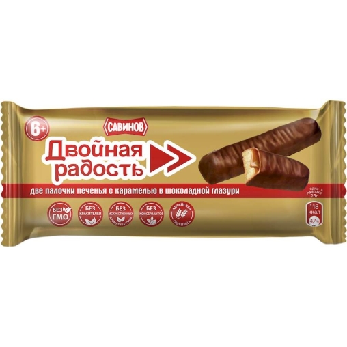 Батончик печенье детское ДВОЙНАЯ РАДОСТЬ с карамелью и молочным шоколадом 50 г