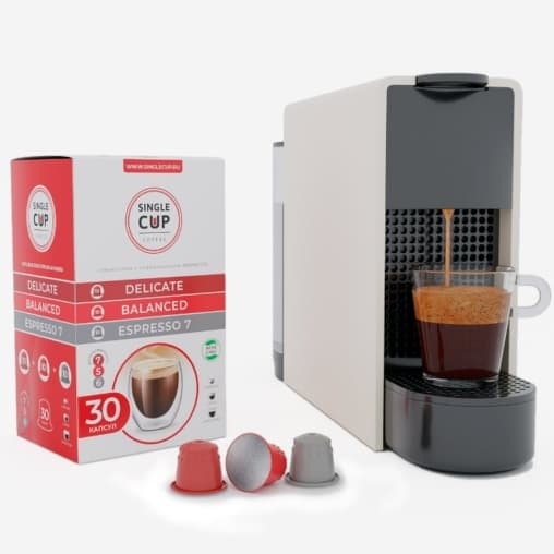 Набор кофе-капсул Single Cup для Nespresso Delicate, Balance, Espresso-7 30 шт.