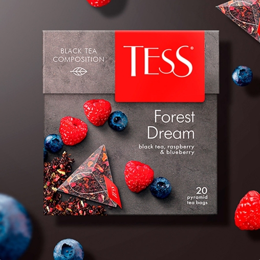Чай черный TESS Forest Dream ароматизированный с добавками 20 пирамидок × 1,8 г