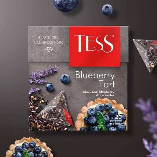 Чай черный TESS Blueberry Tart 20 пирам. по 1,8 г