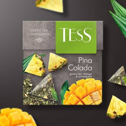 Чай зелёный TESS Pina Colada аромат. 20 пирам. × 1,8 г