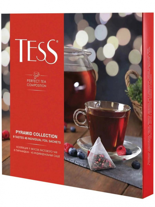 Набор чая TESS 9 видов 45 пирамидок 82 г