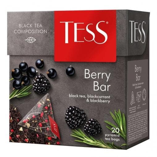 Чай черный TESS Berry Bar с добавками 20 пирам. × 1,8 г