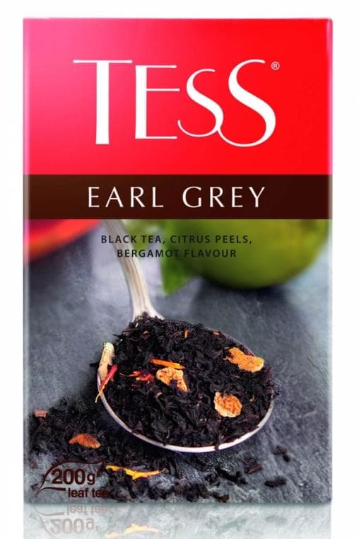 Чай TESS Earl Grey черный листовой с ароматом бергамота 200 г