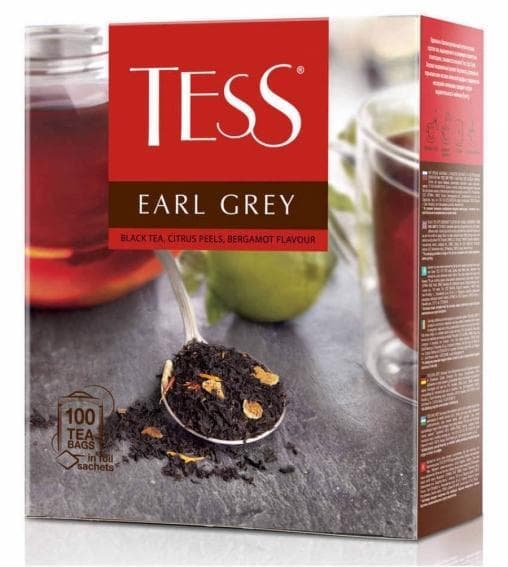 Чай черный TESS Earl Grey с ароматом бергамота 100 пак. × 1,6 г
