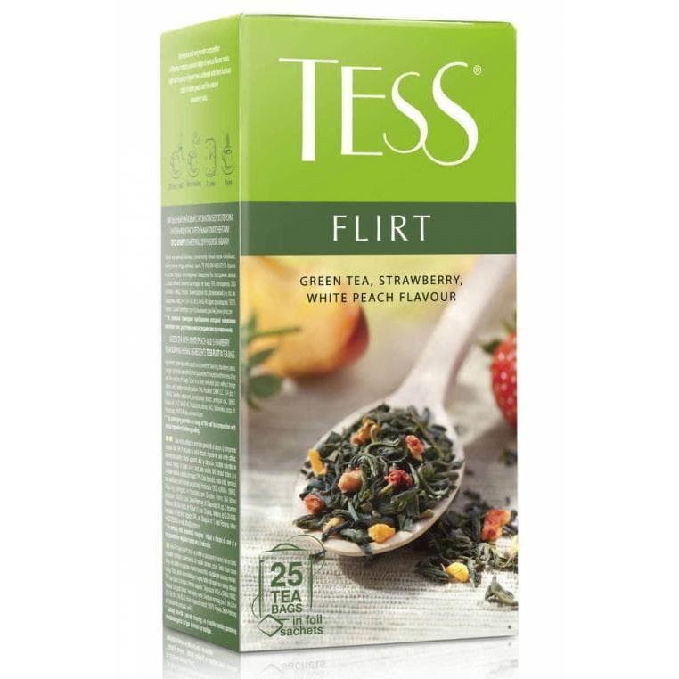 Чай зелёный TESS Flirt клубника бел. персик 25 пак. × 1,5 г