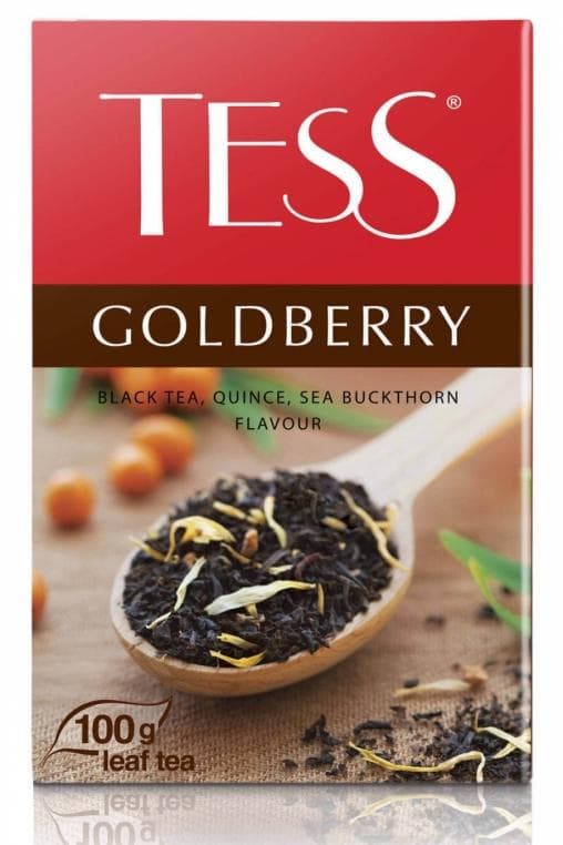 Чай TESS Goldberry черный листовой с облепихой и айвой 100г