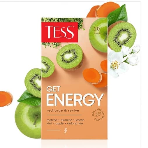 Чай TESS Get Energy Оолонг с киви и жасмином 20 пак. × 1,5 г