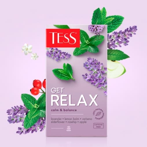 Чай TESS Get Relax с ароматом бузины 20 пак. × 1,5 г