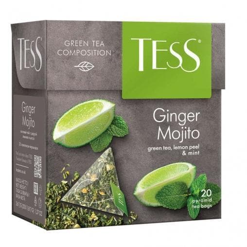 Чай TESS Ginger Mojito зелёный аромат. 1,8 г х 20 пирам.