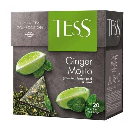 Чай TESS Ginger Mojito зелёный аромат. 1,8 г х 20 пирам.