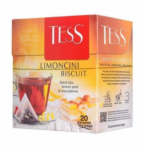 Чай черный TESS Limoncini Biscuit аромат. 20 пирам. × 1,8 г