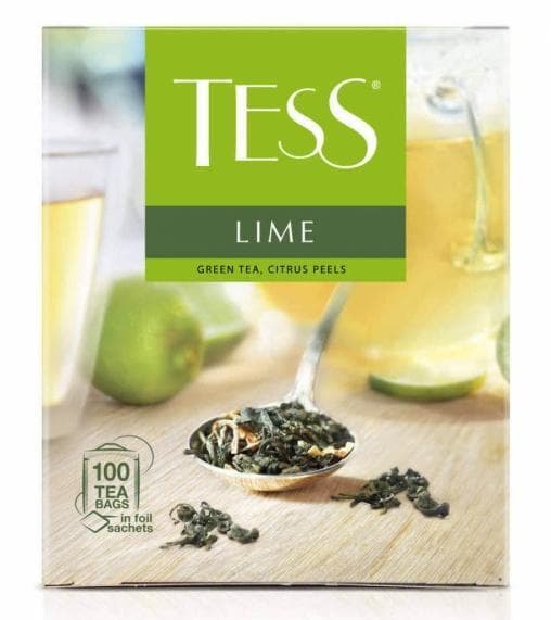 Чай TESS LIME зелёный листовой с добавками 100 пак. × 1,5г