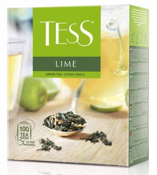 Чай зелёный TESS Lime листовой с добавками 100 пак. × 1,5 г