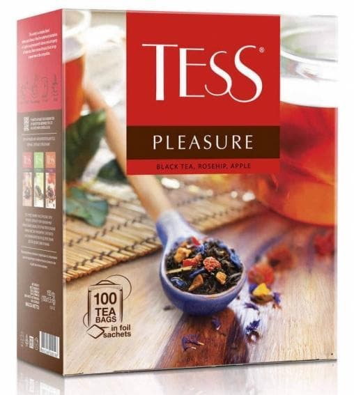 Чай черный TESS Pleasure с добавками 100 пак. × 1,5 г