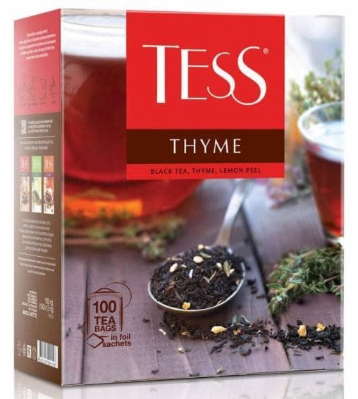 Чай TESS Thyme черный с чабрецом 100 пак. х 1,5г