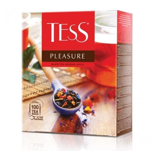 Чай TESS Pleasure черный с добавками 100 пак. × 1,5г