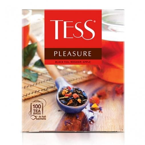 Чай TESS Pleasure черный с добавками 100 пак. × 1,5г