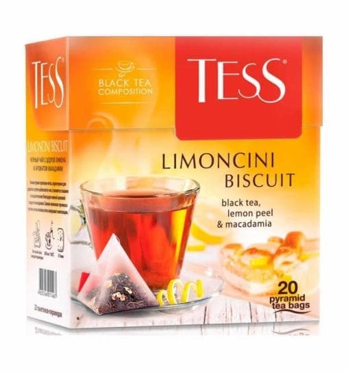 Чай черный TESS Limoncini Biscuit аромат. 20 пирам. × 1,8 г
