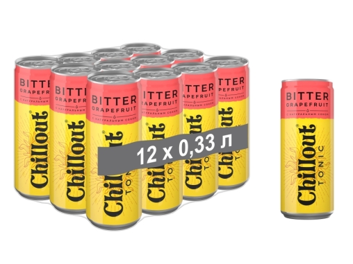 Тоник сильногазированный Chillout Bitter Grapefruit Чиллаут Биттер Грейпфрут 330 мл ж/б