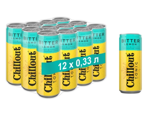 Тоник сильногазированный Chillout Bitter Lemon Чиллаут Биттер Лимон 330 мл ж/б