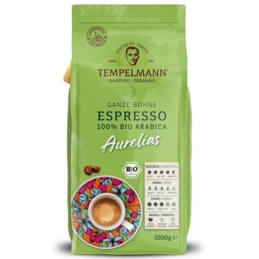 Кофе в зернах Tempelmann Espresso AURELIAS BIO 1000 г