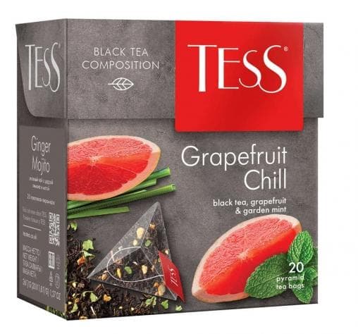Чай черный TESS Grapefruit Chill в пирамидках (20 х 1,8г)