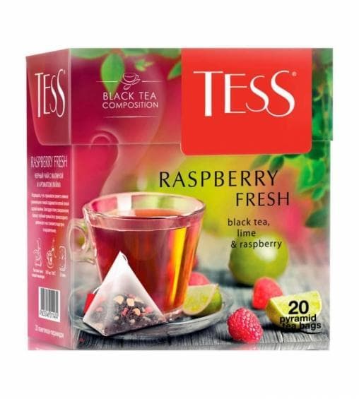 Чай черный TESS Raspberry Fresh аромат. 20 пирам. × 1,8 г