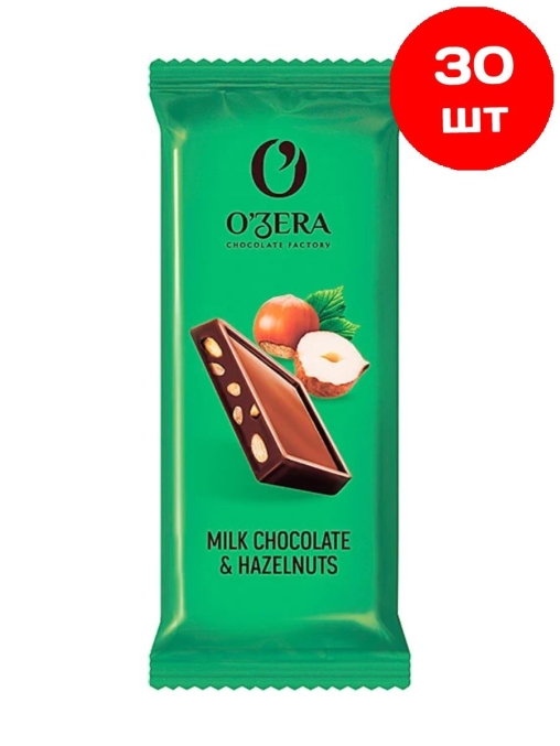 Тонкий шоколад O"Zera Milk Chocolate & Hazelnuts 24 г