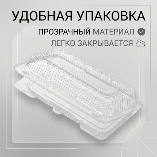 Универсальный прямоугольный Прозрачный коррекс ракушка 212×114×55 мм ИП-19 АВC PS