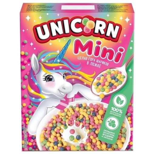 Готовый завтрак UNICORN Мини-шарики со вкусом клубники и яблока 195 г