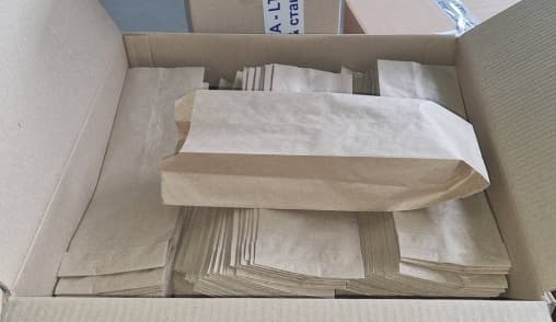 Пакет бумажный V-образный Крафт 95+60×300 мм